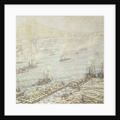 East River, New York, Winter, c.1915 by F. Usher de Voll