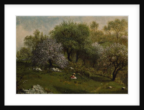 Girl on a Hillside, Apple Blossoms, 1874 by Martin Johnson Heade