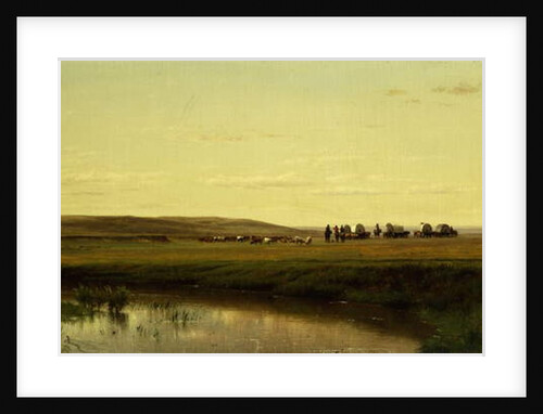 A Wagon Train on the Plains, Platte River by Thomas Worthington Whittredge