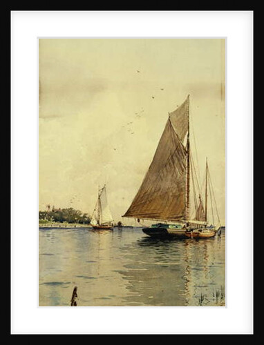 Drying the Sails, Oyster Boats, Patchogue, Long Island by Alfred Thompson Bricher