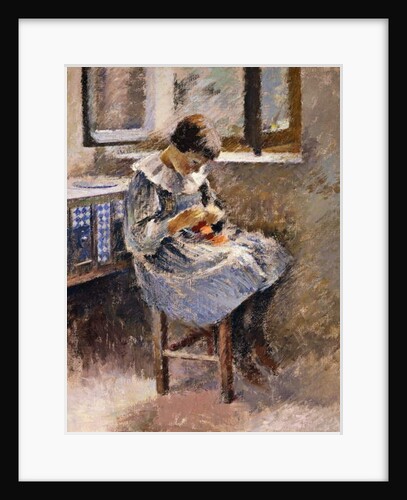 Girl Sewing, c.1886 by Theodore Robinson