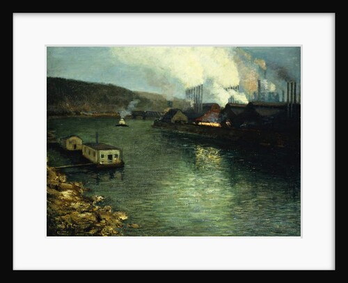 Evening, Factories on the River, 1923 by Aaron Henry Gorson
