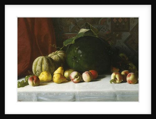 Tabletop Still Life of Fruit, 1882 by George Hetzel