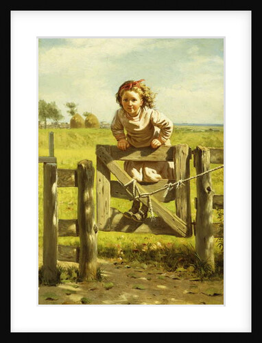 Young Girl Swinging on a Gate by John George Brown