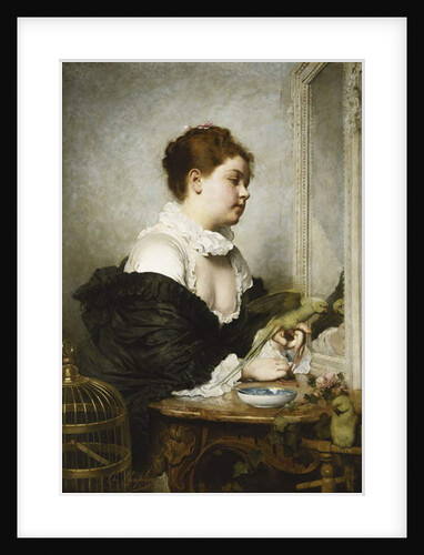 A Young Girl with Parakeets by Charles Joshua Chaplin