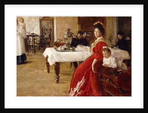 The Artist's Daughter, Tat'iana and Her Family in an Interior by Ilya Efimovich Repin