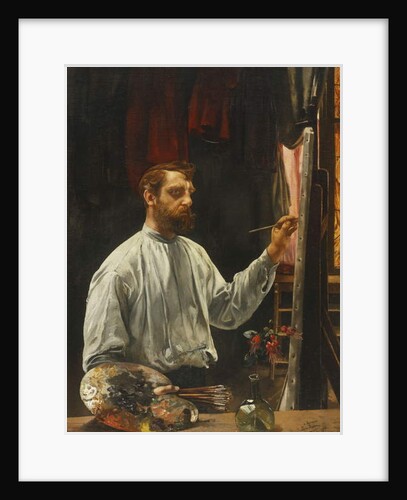 Portrait de Leon Frederic, Standing Half Length at His Easel, 1900 by Leon Henri Marie Frederic