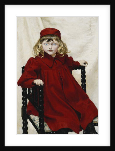Portrait of Harriet Fischer, Small Three-Quarter Length, Wearing a Red Dress, 1896 by Paul Fischer