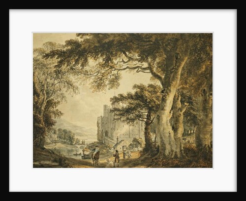 Figures on a Lane Before Rochester Castle by Paul Sandby