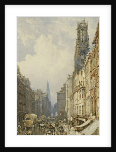 Fleet Street Looking up to Temple Bar with Old St. Dunstans, and St. Clement Danes, 1834 by George Sidney Shepherd