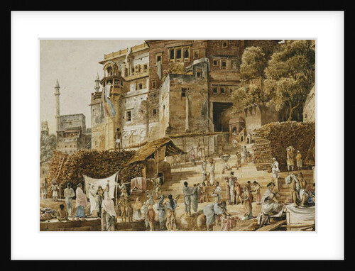Bruhma Ghat, Benares, India 1830s by James Prinsep