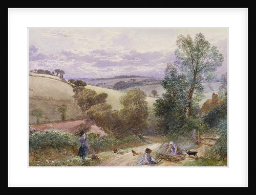 Figures Collecting Faggots by a Road by Myles Birket Foster