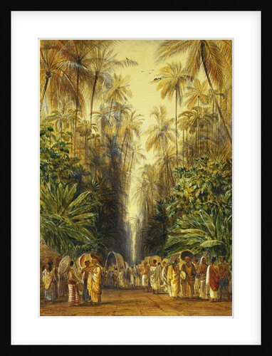 Figures on a Road Near Galle, Ceylon by Edward Lear