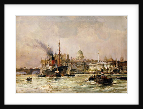 Shipping on the Thames Below St. Paul's, 1930 by Charles Edward Dixon