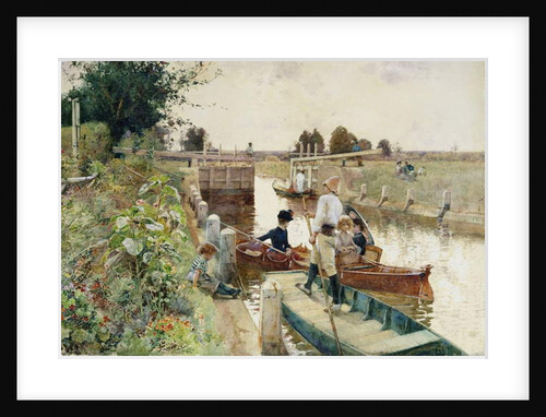 Boaters in a Lock on the Thames by Hector Caffieri