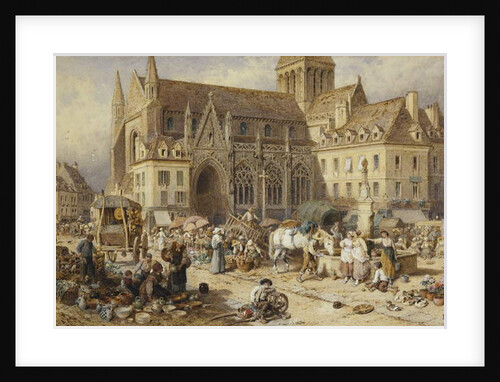 At Gervaise, Falaise: Market Day by Myles Birket Foster