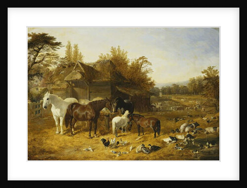 A Farmyard with Horses and Ponies by John Frederick Herring Snr