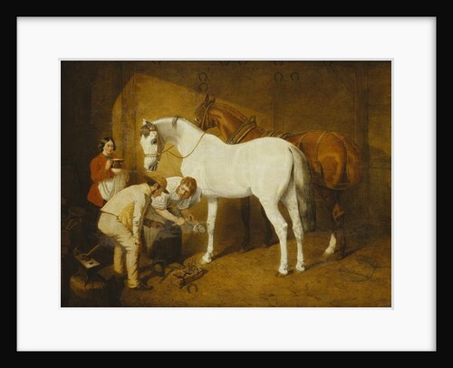 Shoeing the Favourite, 1865 by John Frederick Herring Snr