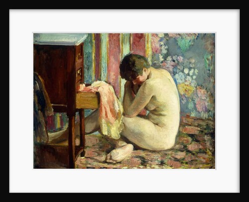 Nude with Pink Shirt; Nu a la Chemise Rose, 1926 by Henri Lebasque