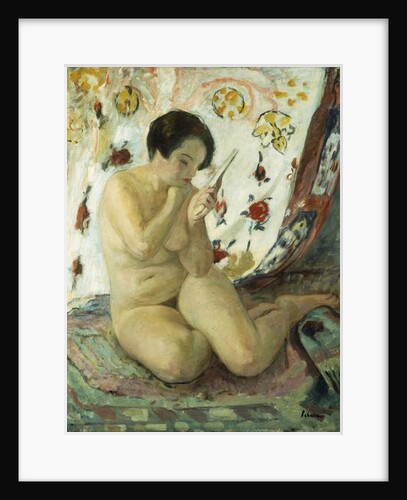 Nude Sat with a Mirror; Nu Assis au Miroir, 1925-1930 by Henri Lebasque