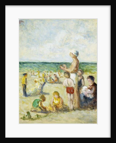 On the Beach in Normandy; Sur la Plage en Normandie, c.1930 by Maximilien Luce