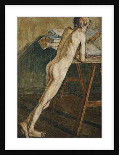 Nude Boy Standing; Stehender Knabenakt by Christian Rohlfs