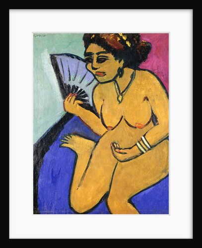 Seated Nude with Fan; Sitzender Akt Mit Facher, 1910-11 by Ernst Ludwig Kirchner