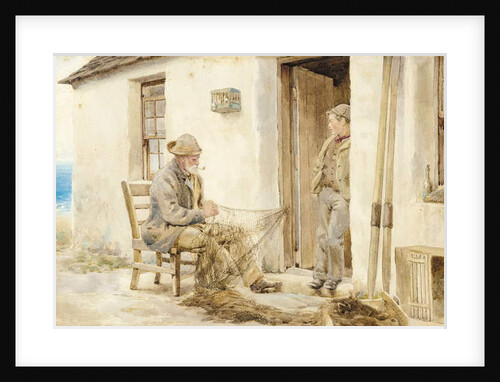 Mending the Nets, Skye, 1891 by Robert E. Groves