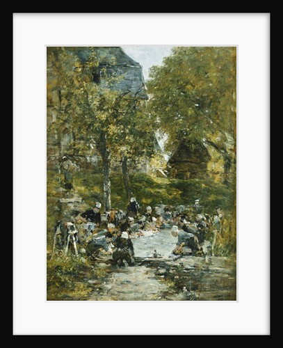 Washers on the Bank of the River; Laveuses au Bord de la Riviere, c.1877-1881 by Eugene Louis Boudin