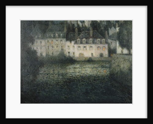House on the River in the Moonlight; Maison sur la Riviere au Clair de Lune, Quimperle, 1920 by Henri Eugene Augustin Le Sidaner