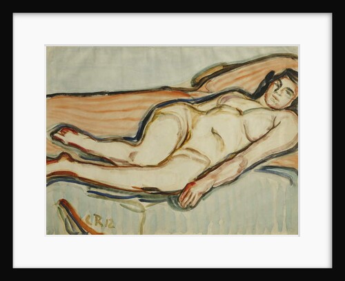 Reclining Nude; Liegende Akt by Christian Rohlfs