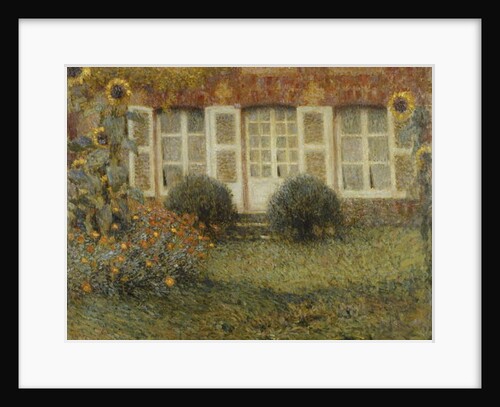 Pavilion House with Sunflowers; Le Pavillon aux Tournesols by Henri Eugene Augustin Le Sidaner