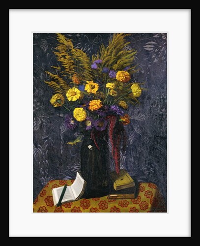 French Marigold, Purple Daisies and Golden Sheaves; Oeillets d'Inde, Marguerites Violettes et Gerbs d'Or, 1925 by Felix Edouard Vallotton
