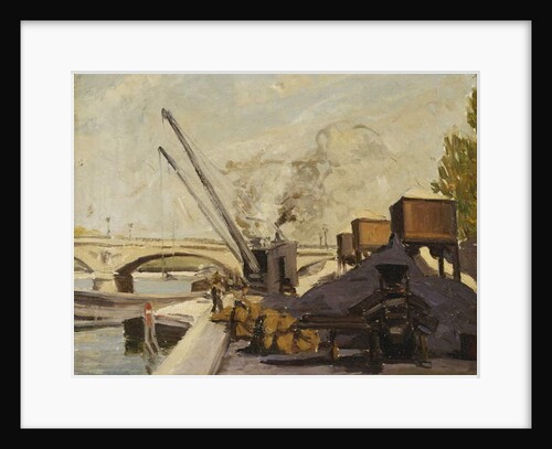 Cranes on the Seine; Grues sur la Seine by Maximilien Luce