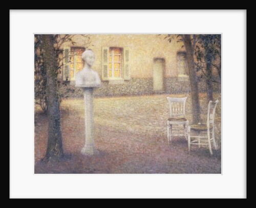 The Bust in the Garden at Twilight by Henri Eugene Augustin Le Sidaner