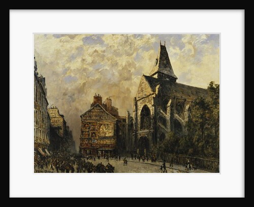 Street Scene behind the Saint Medard Church, Paris; Scene de Rue devant L'Eglise de Saint-Medard, Paris by Frank Myers Boggs