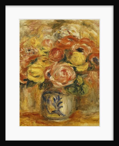 Flowers in a Blue and White Vase; Fleurs dans un Vase Bleu et Blanc, 1915 by Pierre Auguste Renoir