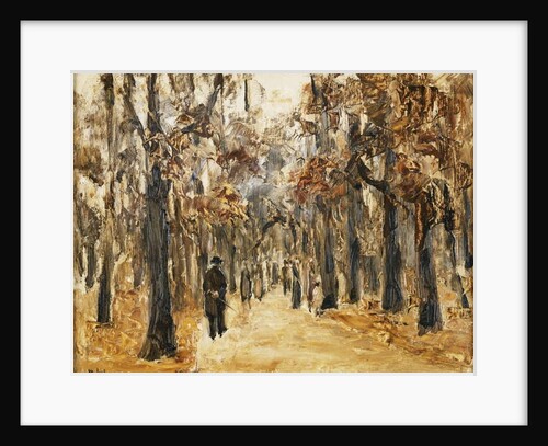 Zoological Gardens in Autumn with Figures Walking; Tiergarten im Herbst mit Spaziergangern by Max Liebermann