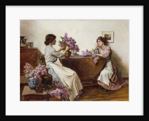 Arranging the Lilac, 1906 by Albert Chevallier Tayler