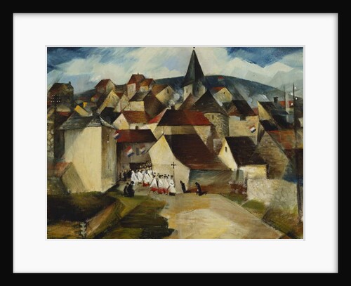 A Village Procession, France, c.1923 by Christopher Richard Wynne Nevinson
