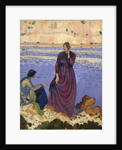 Two Women on Rocks by the Sea by Derwent Lees