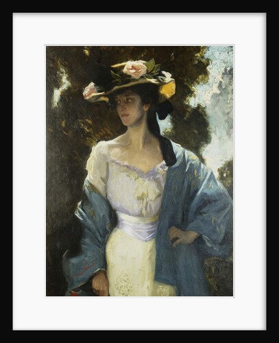 Portrait of Frances Josephine Furse, the artist's Sister-In-Law wearing a Blue Oriental Jacket, 1903 by Charles Wellington Furse