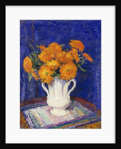 Marigolds in a White Vase, by James Bolivar Manson