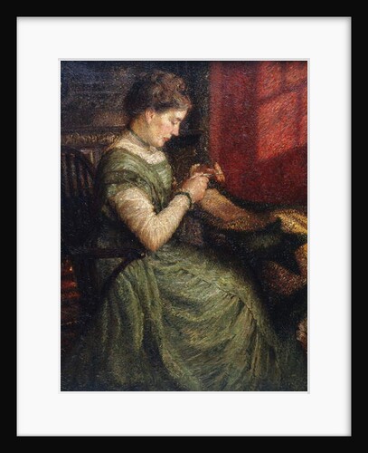 Portrait of a Lady Seated in an Armchair Sewing, 1910 by Charles A. Sheehan