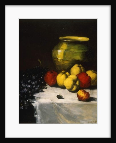 A Still Life with Apples and Grapes, by Germain Ribot