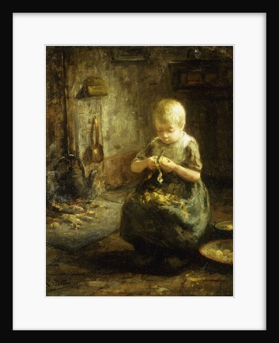 A Child Peeling Potatoes by Evert Pieters