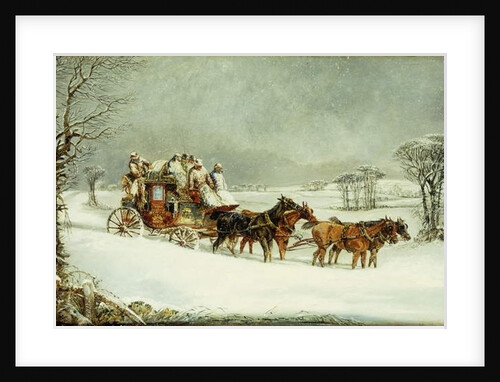 The York to London Royal Mail on the Open Road in Winter, by Henry Thomas Alken