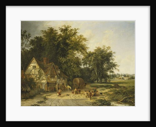 Playing Football Outside the Gun Inn, 1844 by Alfred Walter Williams