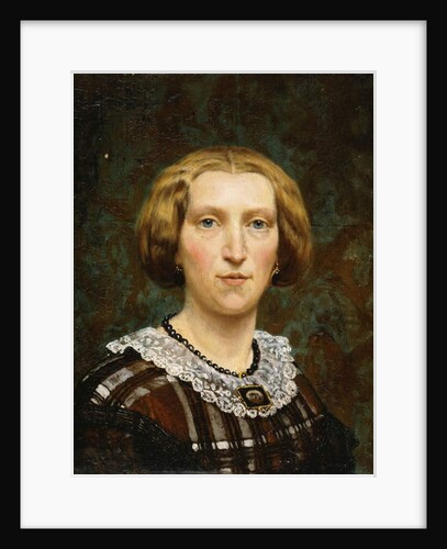 Portrait of Sientje Tadema, small bust length, in Brown and White Dress and Black Shawl, 1860 by Lawrence Alma-Tadema