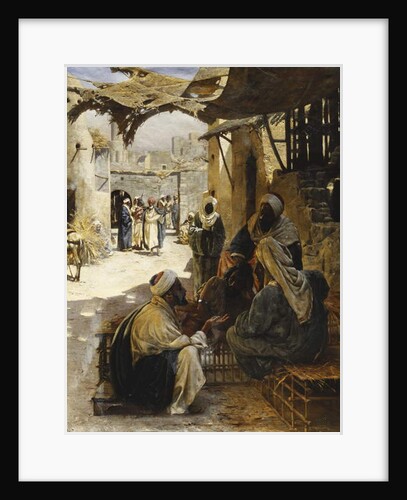 Arabs Conversing in a Village Street, 1894 by Rudolf Der G. Swoboda